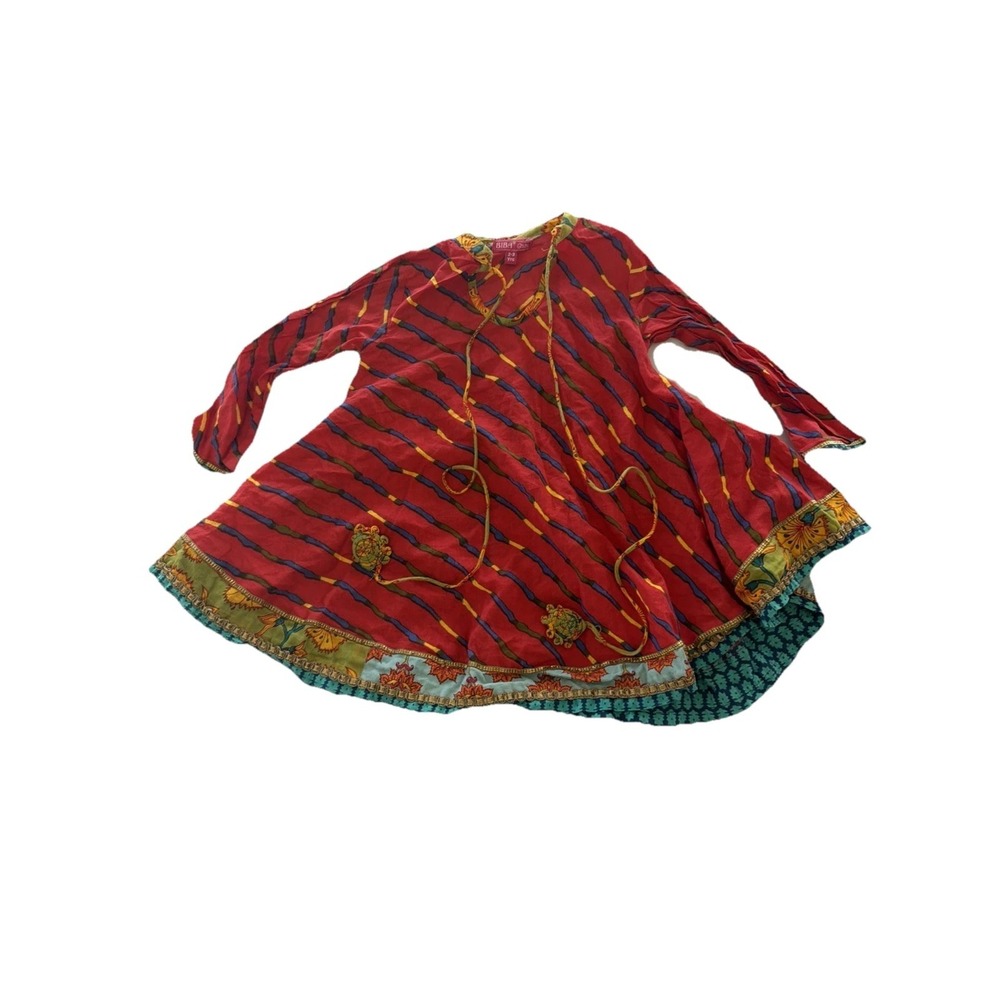 BIBA Boho Girls 100% Cotton Dress‎ Size 2-3 Made In India Bright & Lightweight